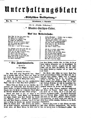 Unterhaltungsblatt zur Kaiserslauterer Zeitung (Pfälzische Volkszeitung) Mittwoch 4. September 1872