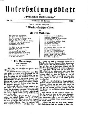 Unterhaltungsblatt zur Kaiserslauterer Zeitung (Pfälzische Volkszeitung) Mittwoch 11. September 1872