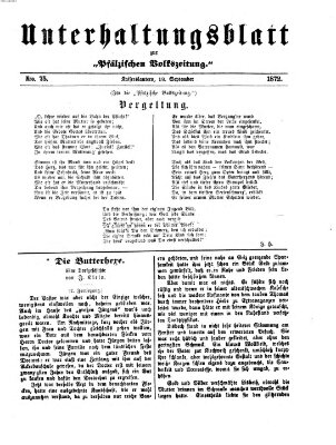 Unterhaltungsblatt zur Kaiserslauterer Zeitung (Pfälzische Volkszeitung) Mittwoch 18. September 1872