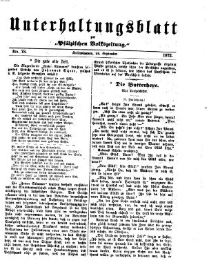 Unterhaltungsblatt zur Kaiserslauterer Zeitung (Pfälzische Volkszeitung) Sonntag 29. September 1872