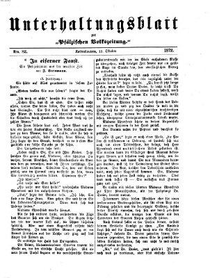 Unterhaltungsblatt zur Kaiserslauterer Zeitung (Pfälzische Volkszeitung) Sonntag 13. Oktober 1872