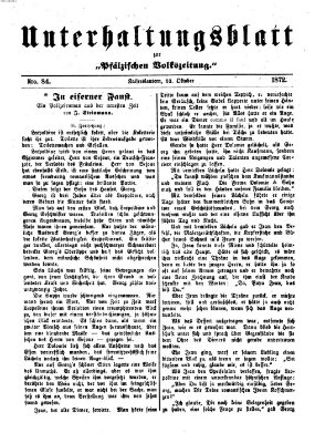 Unterhaltungsblatt zur Kaiserslauterer Zeitung (Pfälzische Volkszeitung) Mittwoch 23. Oktober 1872