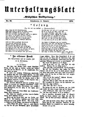 Unterhaltungsblatt zur Kaiserslauterer Zeitung (Pfälzische Volkszeitung) Mittwoch 13. November 1872