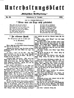 Unterhaltungsblatt zur Kaiserslauterer Zeitung (Pfälzische Volkszeitung) Mittwoch 20. November 1872