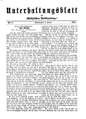 Unterhaltungsblatt zur Kaiserslauterer Zeitung (Pfälzische Volkszeitung) Sonntag 5. Januar 1873