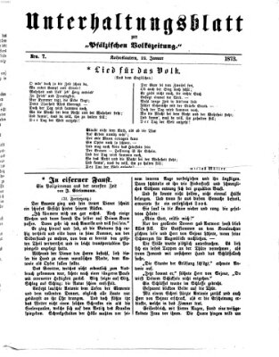 Unterhaltungsblatt zur Kaiserslauterer Zeitung (Pfälzische Volkszeitung) Mittwoch 22. Januar 1873