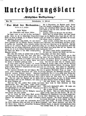 Unterhaltungsblatt zur Kaiserslauterer Zeitung (Pfälzische Volkszeitung) Mittwoch 12. Februar 1873