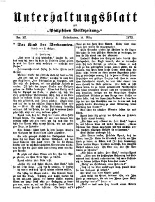 Unterhaltungsblatt zur Kaiserslauterer Zeitung (Pfälzische Volkszeitung) Sonntag 16. März 1873