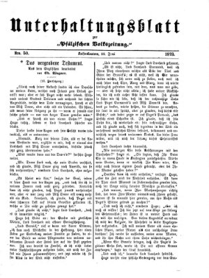 Unterhaltungsblatt zur Kaiserslauterer Zeitung (Pfälzische Volkszeitung) Sonntag 22. Juni 1873