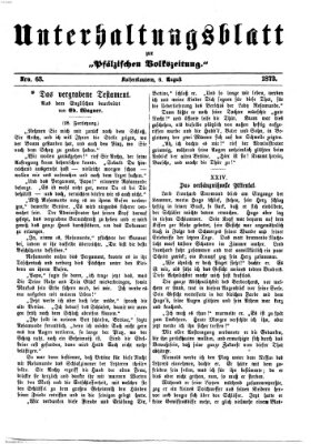 Unterhaltungsblatt zur Kaiserslauterer Zeitung (Pfälzische Volkszeitung) Mittwoch 6. August 1873