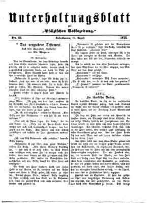 Unterhaltungsblatt zur Kaiserslauterer Zeitung (Pfälzische Volkszeitung) Sonntag 24. August 1873