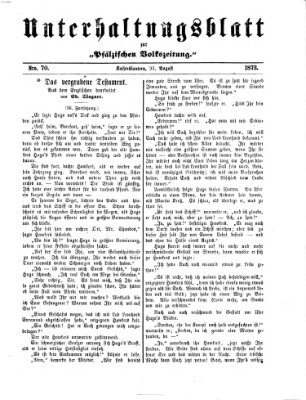 Unterhaltungsblatt zur Kaiserslauterer Zeitung (Pfälzische Volkszeitung) Sonntag 31. August 1873