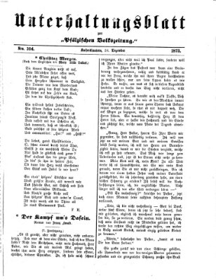 Unterhaltungsblatt zur Kaiserslauterer Zeitung (Pfälzische Volkszeitung) Sonntag 28. Dezember 1873