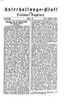 Lindauer Tagblatt für Stadt und Land. Unterhaltungs-Blatt zum Lindauer Tagblatt (Lindauer Tagblatt für Stadt und Land) Samstag 4. Februar 1871