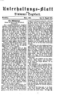 Lindauer Tagblatt für Stadt und Land. Unterhaltungs-Blatt zum Lindauer Tagblatt (Lindauer Tagblatt für Stadt und Land) Samstag 12. August 1871