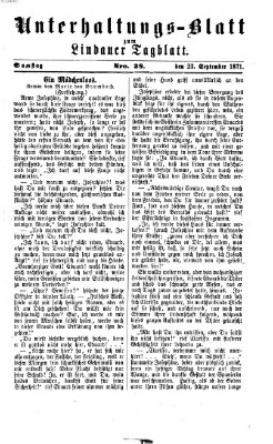 Lindauer Tagblatt für Stadt und Land. Unterhaltungs-Blatt zum Lindauer Tagblatt (Lindauer Tagblatt für Stadt und Land) Samstag 23. September 1871