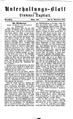 Lindauer Tagblatt für Stadt und Land. Unterhaltungs-Blatt zum Lindauer Tagblatt (Lindauer Tagblatt für Stadt und Land) Samstag 25. November 1871