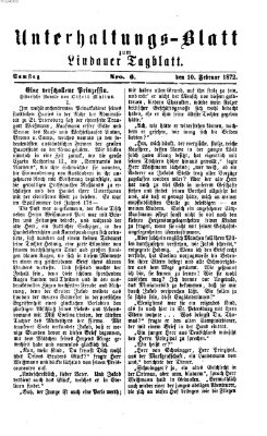 Lindauer Tagblatt für Stadt und Land. Unterhaltungs-Blatt zum Lindauer Tagblatt (Lindauer Tagblatt für Stadt und Land) Samstag 10. Februar 1872