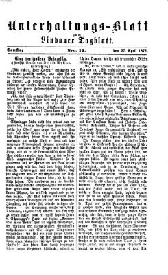 Lindauer Tagblatt für Stadt und Land. Unterhaltungs-Blatt zum Lindauer Tagblatt (Lindauer Tagblatt für Stadt und Land) Samstag 27. April 1872