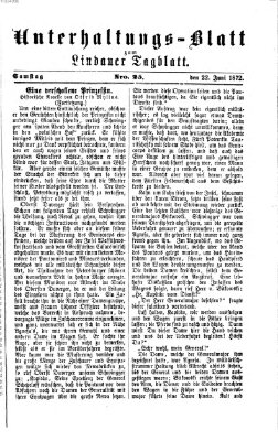 Lindauer Tagblatt für Stadt und Land. Unterhaltungs-Blatt zum Lindauer Tagblatt (Lindauer Tagblatt für Stadt und Land) Samstag 22. Juni 1872