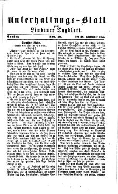 Lindauer Tagblatt für Stadt und Land. Unterhaltungs-Blatt zum Lindauer Tagblatt (Lindauer Tagblatt für Stadt und Land) Samstag 28. September 1872