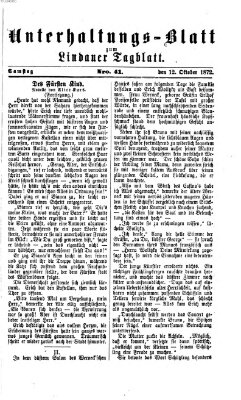 Lindauer Tagblatt für Stadt und Land. Unterhaltungs-Blatt zum Lindauer Tagblatt (Lindauer Tagblatt für Stadt und Land) Samstag 12. Oktober 1872