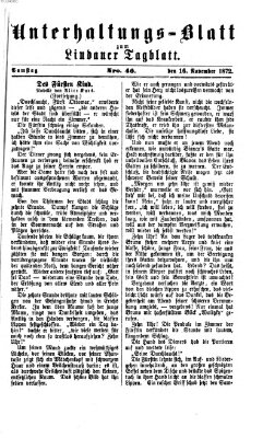 Lindauer Tagblatt für Stadt und Land. Unterhaltungs-Blatt zum Lindauer Tagblatt (Lindauer Tagblatt für Stadt und Land) Samstag 16. November 1872