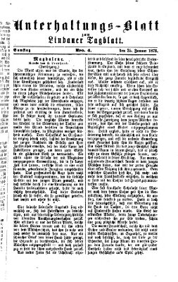 Lindauer Tagblatt für Stadt und Land. Unterhaltungs-Blatt zum Lindauer Tagblatt (Lindauer Tagblatt für Stadt und Land) Samstag 25. Januar 1873