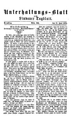 Lindauer Tagblatt für Stadt und Land. Unterhaltungs-Blatt zum Lindauer Tagblatt (Lindauer Tagblatt für Stadt und Land) Samstag 21. Juni 1873