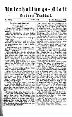 Lindauer Tagblatt für Stadt und Land. Unterhaltungs-Blatt zum Lindauer Tagblatt (Lindauer Tagblatt für Stadt und Land) Samstag 15. November 1873