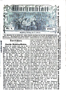 Wochenblatt für das christliche Volk Sonntag 12. Februar 1871