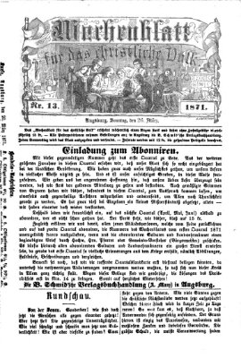 Wochenblatt für das christliche Volk Sonntag 26. März 1871