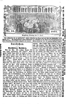 Wochenblatt für das christliche Volk Sonntag 16. April 1871