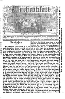 Wochenblatt für das christliche Volk Sonntag 16. Juli 1871