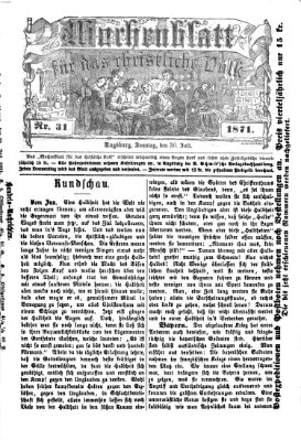 Wochenblatt für das christliche Volk Sonntag 30. Juli 1871