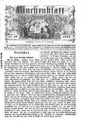 Wochenblatt für das christliche Volk Sonntag 12. November 1871