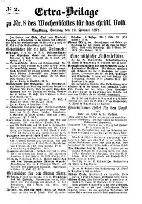 Wochenblatt für das christliche Volk Sonntag 19. Februar 1871