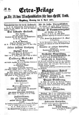 Wochenblatt für das christliche Volk Sonntag 2. April 1871