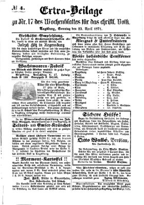 Wochenblatt für das christliche Volk Sonntag 23. April 1871