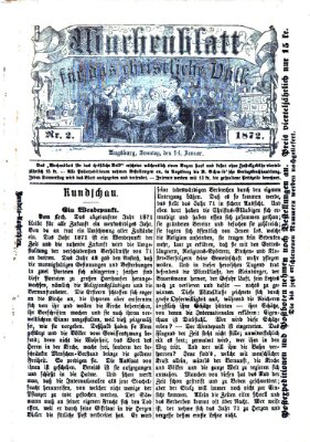 Wochenblatt für das christliche Volk Sonntag 14. Januar 1872