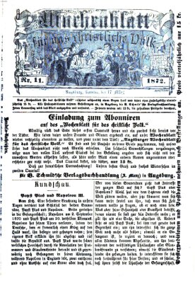 Wochenblatt für das christliche Volk Sonntag 17. März 1872