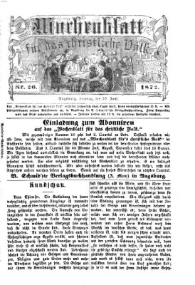 Wochenblatt für das christliche Volk Sonntag 30. Juni 1872