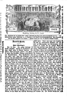 Wochenblatt für das christliche Volk Sonntag 25. August 1872