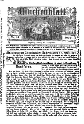 Wochenblatt für das christliche Volk Sonntag 15. September 1872