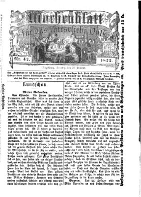 Wochenblatt für das christliche Volk Sonntag 20. Oktober 1872