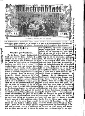 Wochenblatt für das christliche Volk Sonntag 27. Oktober 1872