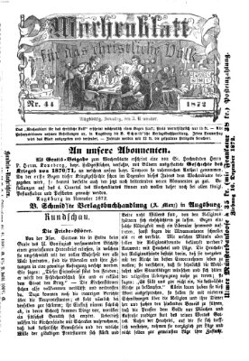 Wochenblatt für das christliche Volk Sonntag 3. November 1872