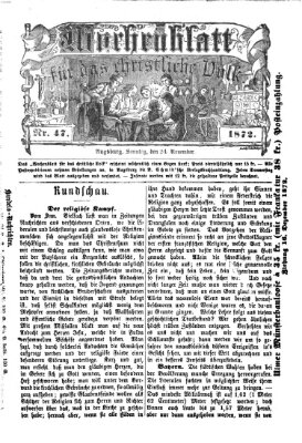 Wochenblatt für das christliche Volk Sonntag 24. November 1872