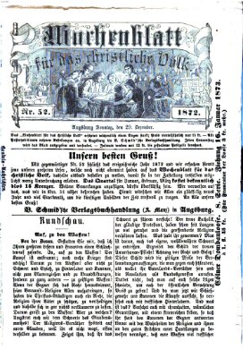 Wochenblatt für das christliche Volk Sonntag 29. Dezember 1872
