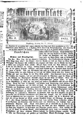 Wochenblatt für das christliche Volk Sonntag 16. Februar 1873